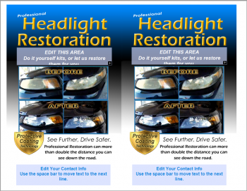 Editable Business Flier - Headlight Restoration